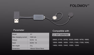 Folomov A1 Magnetic Charger - Hi Power Flashlights, LED Torches