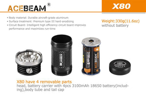 X80 Powerful Flashlight - Hi Power Flashlights