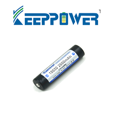KeepPower 2600mAh 18650 Li-Ion Battery - Hi Power Flashlights, LED Torches